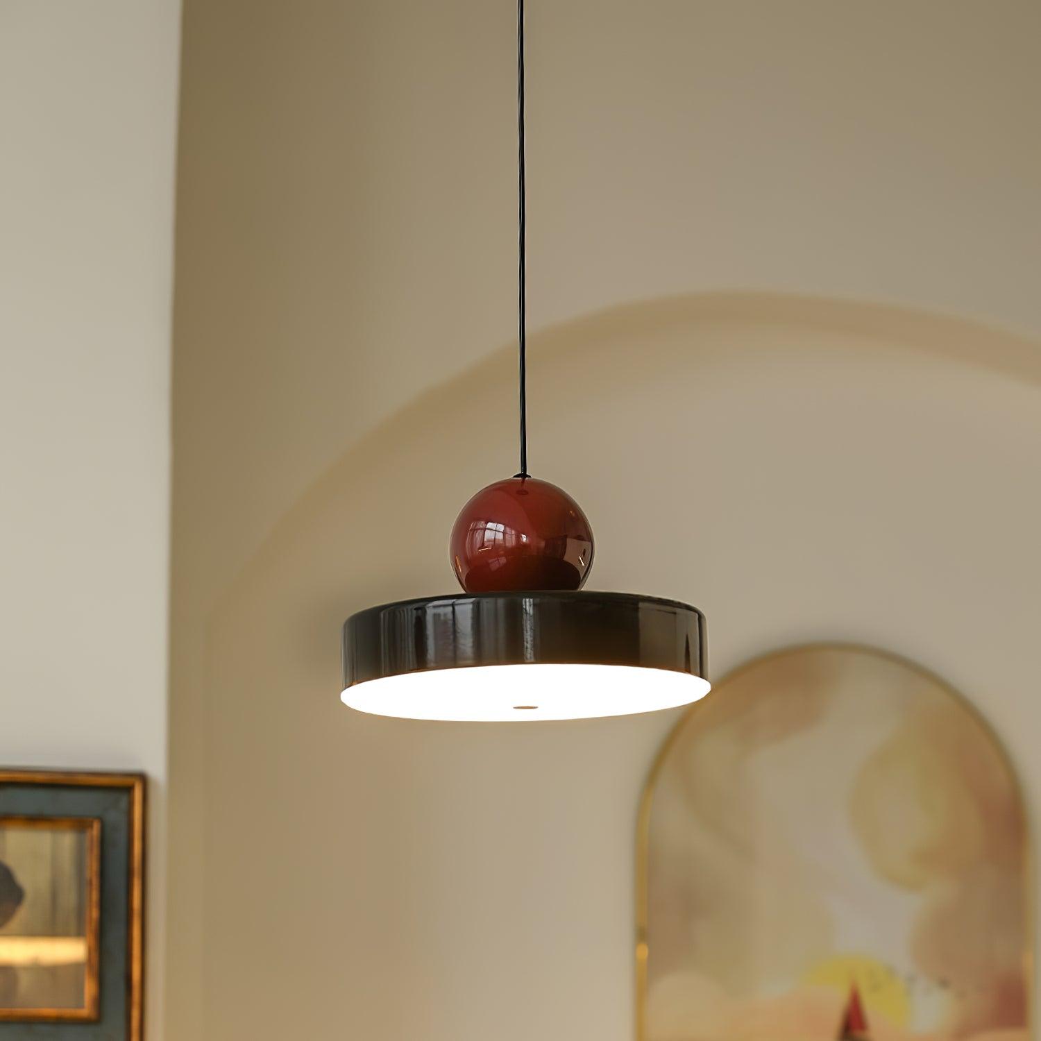 Pendant Lamp Metal Body Red Sphere Shade Modern Retro Accent - Letslighting