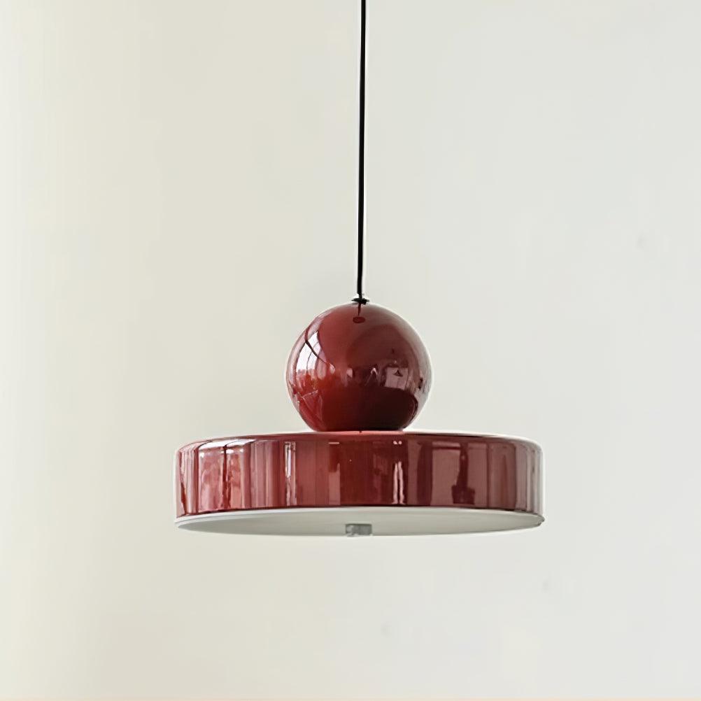 Pendant Lamp Metal Body Red Sphere Shade Modern Retro Accent - Letslighting