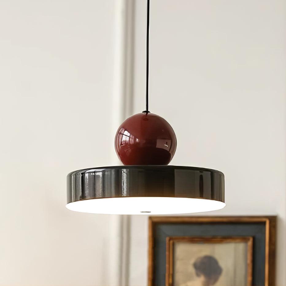 Pendant Lamp Metal Body Red Sphere Shade Modern Retro Accent - Letslighting
