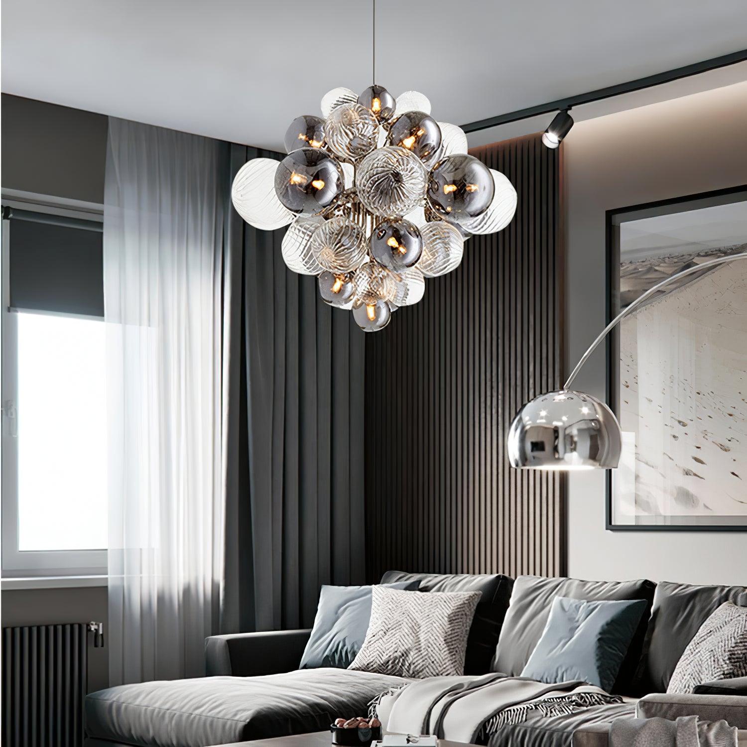Lustra Kronleuchter Pallocino Chrom Glaskugel-Letslighting