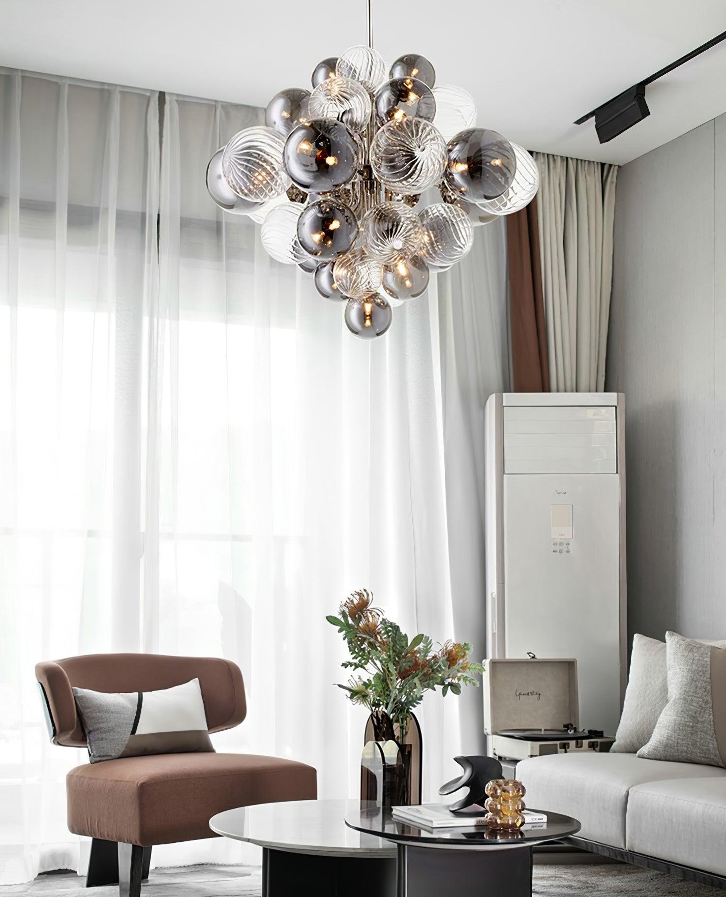 Lustra Kronleuchter Pallocino Chrom Glaskugel-Letslighting