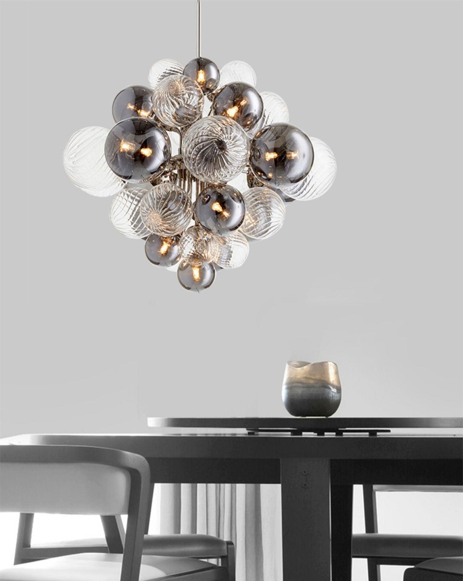 Lustra Kronleuchter Pallocino Chrom Glaskugel-Letslighting