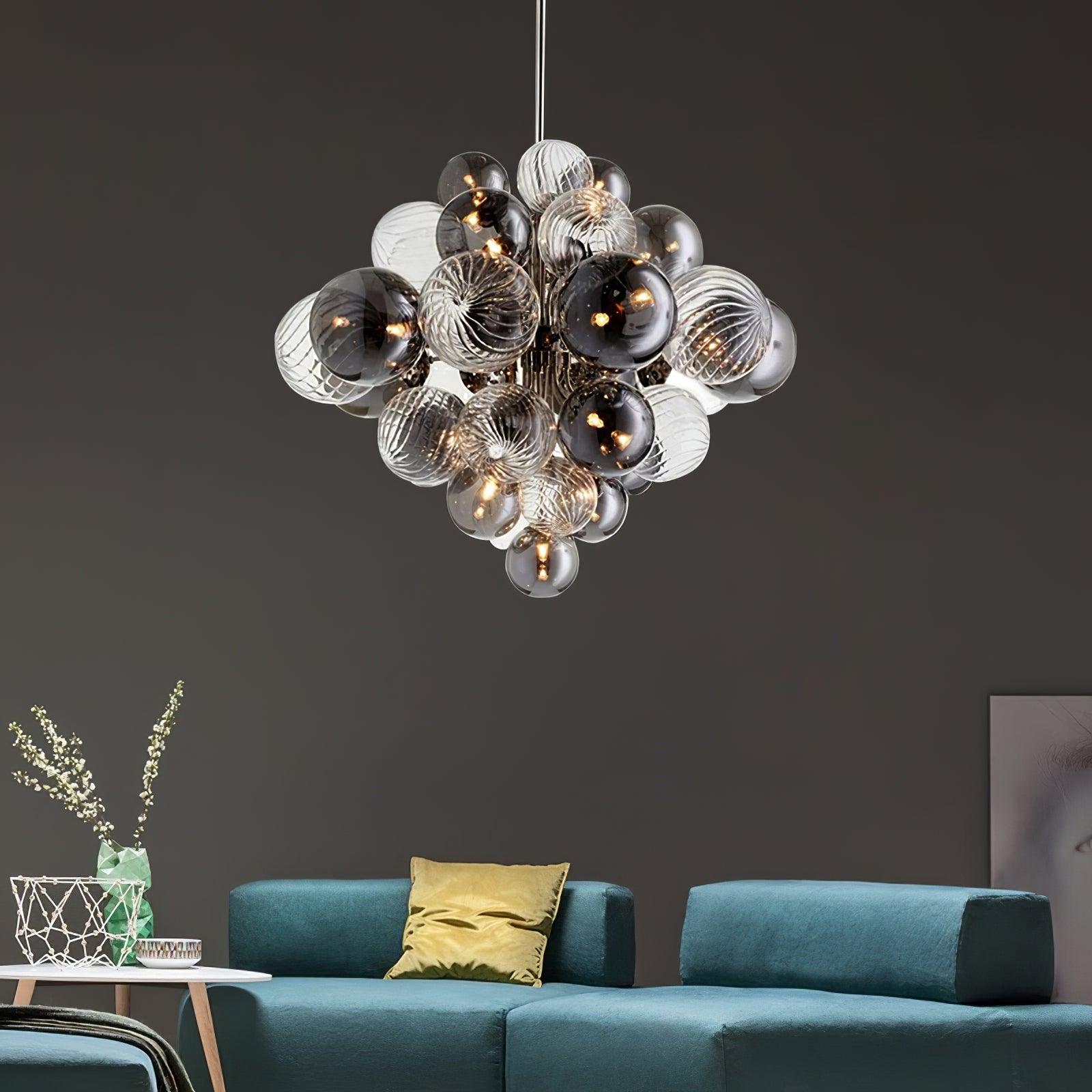 Lustra Kronleuchter Pallocino Chrom Glaskugel-Letslighting