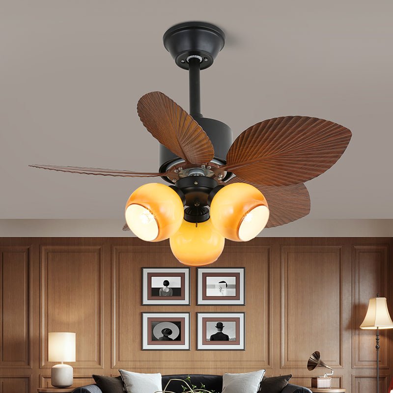 Liora Deckenventilatorleuchte aus Tropenholz, Modell C