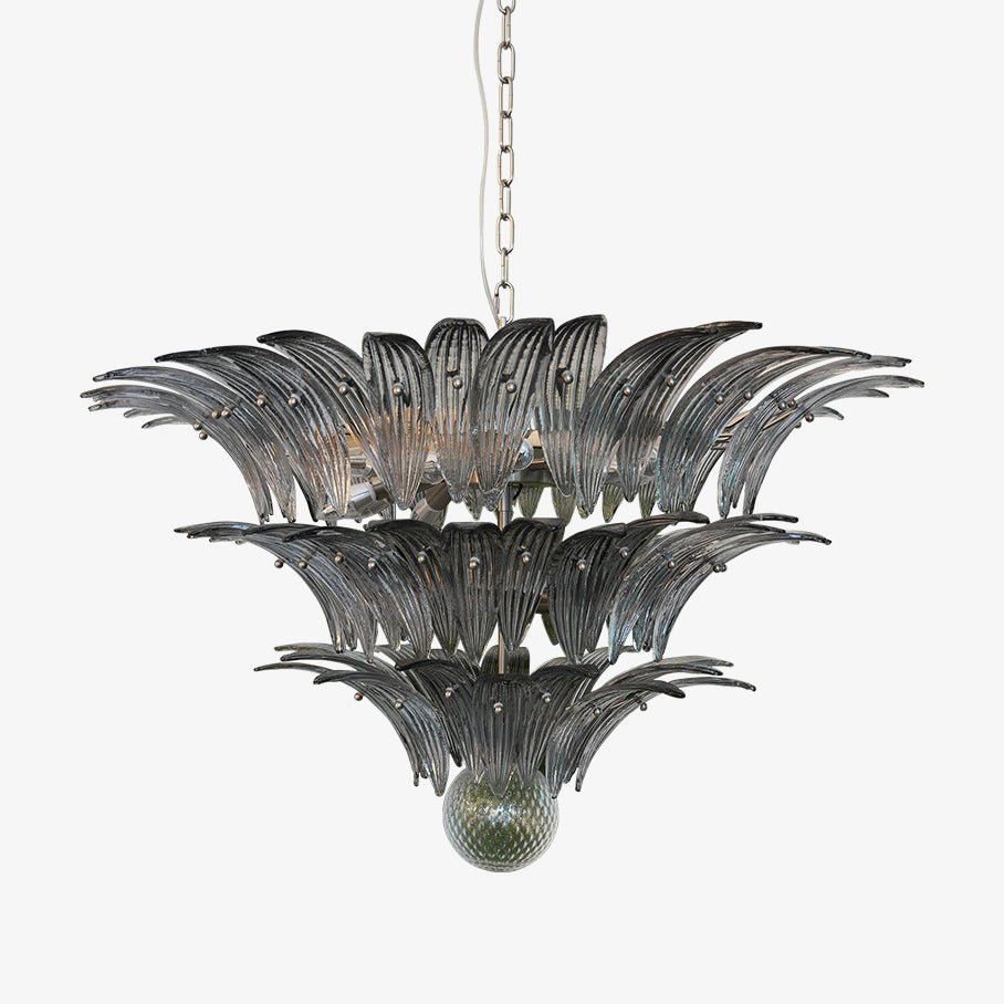 Aurora Chandelier Murano Glass Palm Leaf Tiered - Neutralighting