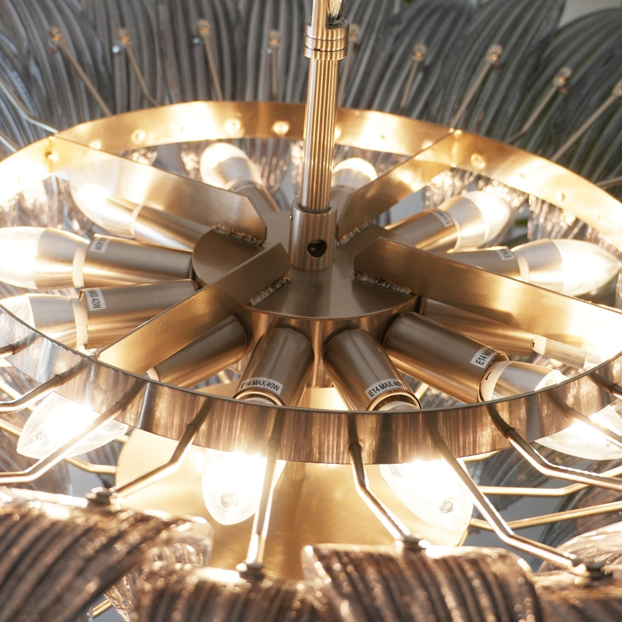 Aurora Chandelier Murano Glass Palm Leaf Tiered - Neutralighting