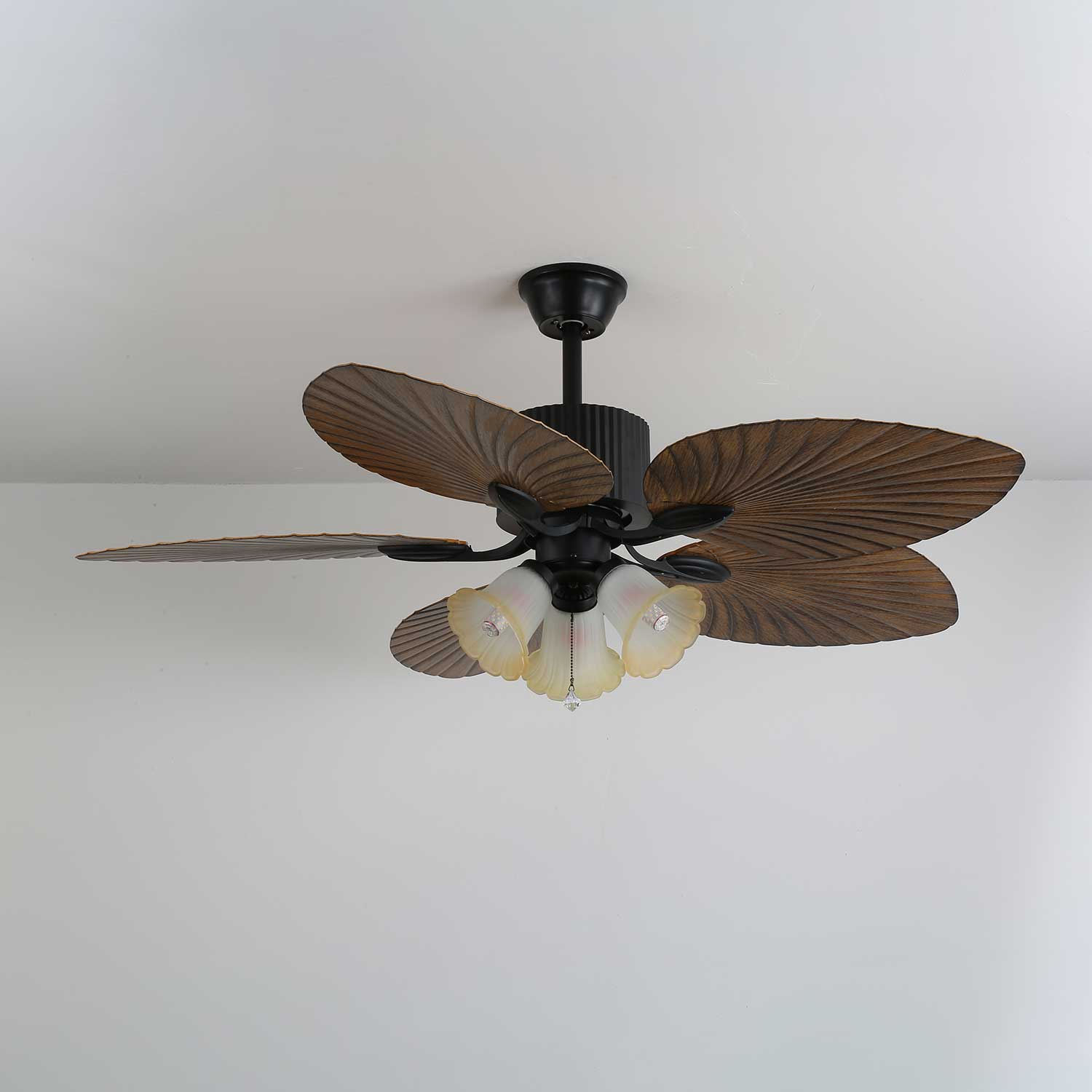 Avinionis Palm Whisper Vintage Holz Deckenventilator mit Beleuchtung