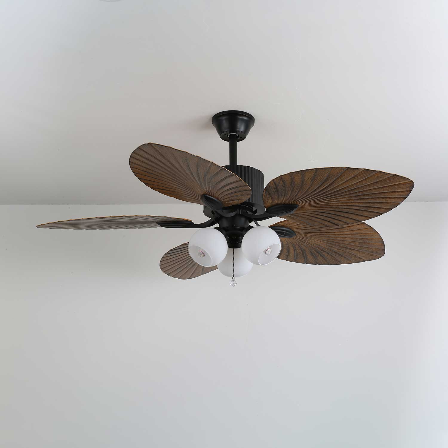 Avinionis Palm Whisper Vintage Holz Deckenventilator mit Beleuchtung
