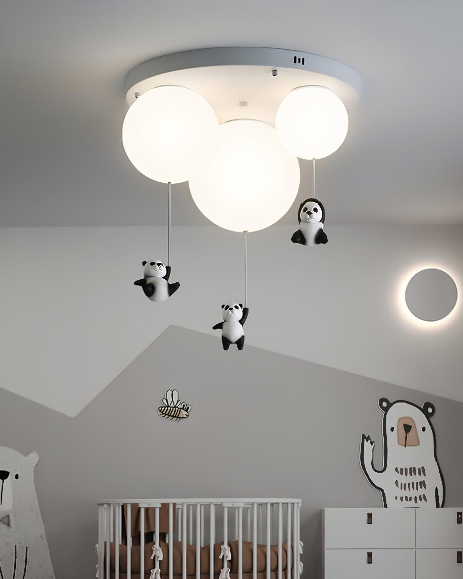 Aursilos Elegance Panda Glas-Deckenleuchte-Letslighting