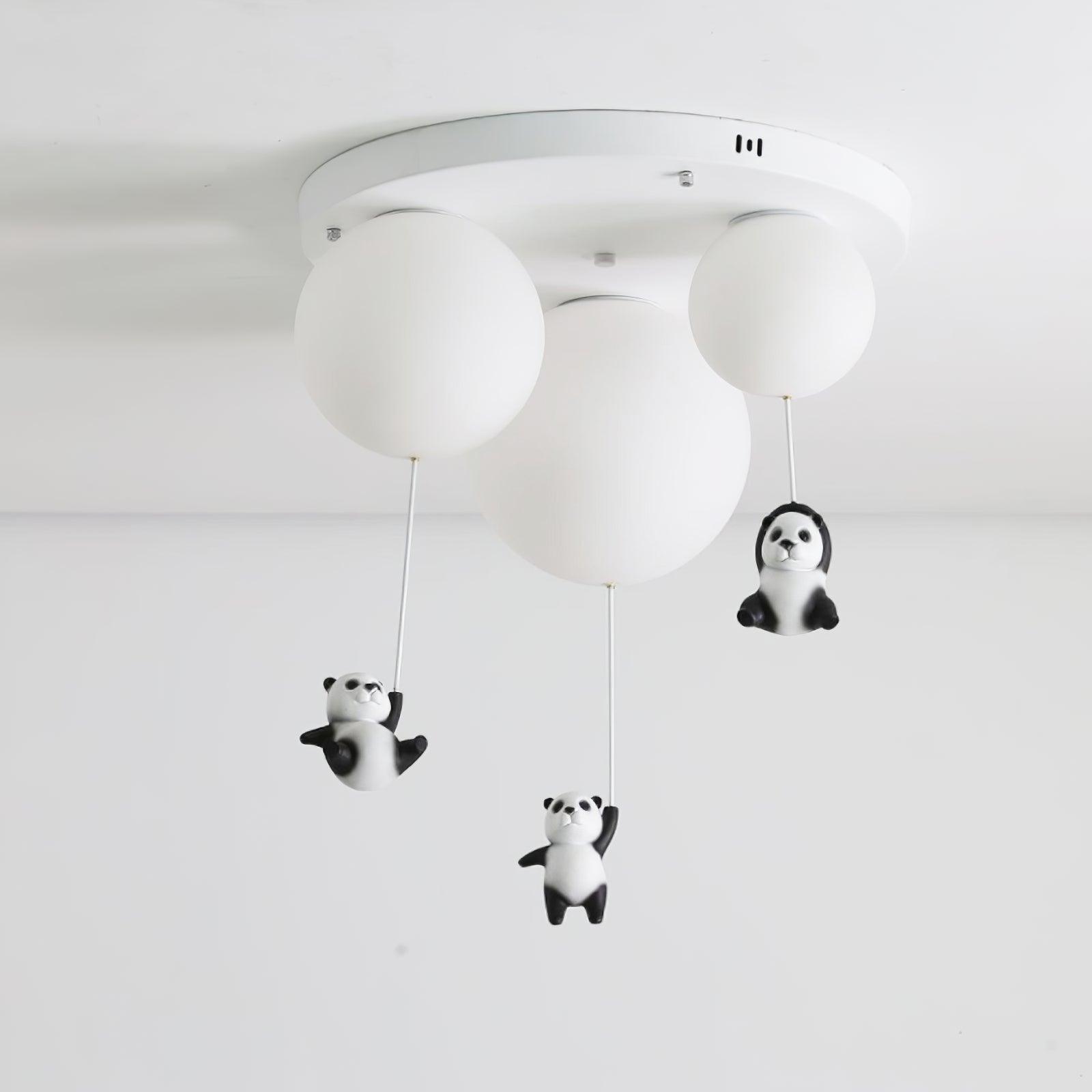 Aursilos Elegance Panda Glas-Deckenleuchte-Letslighting