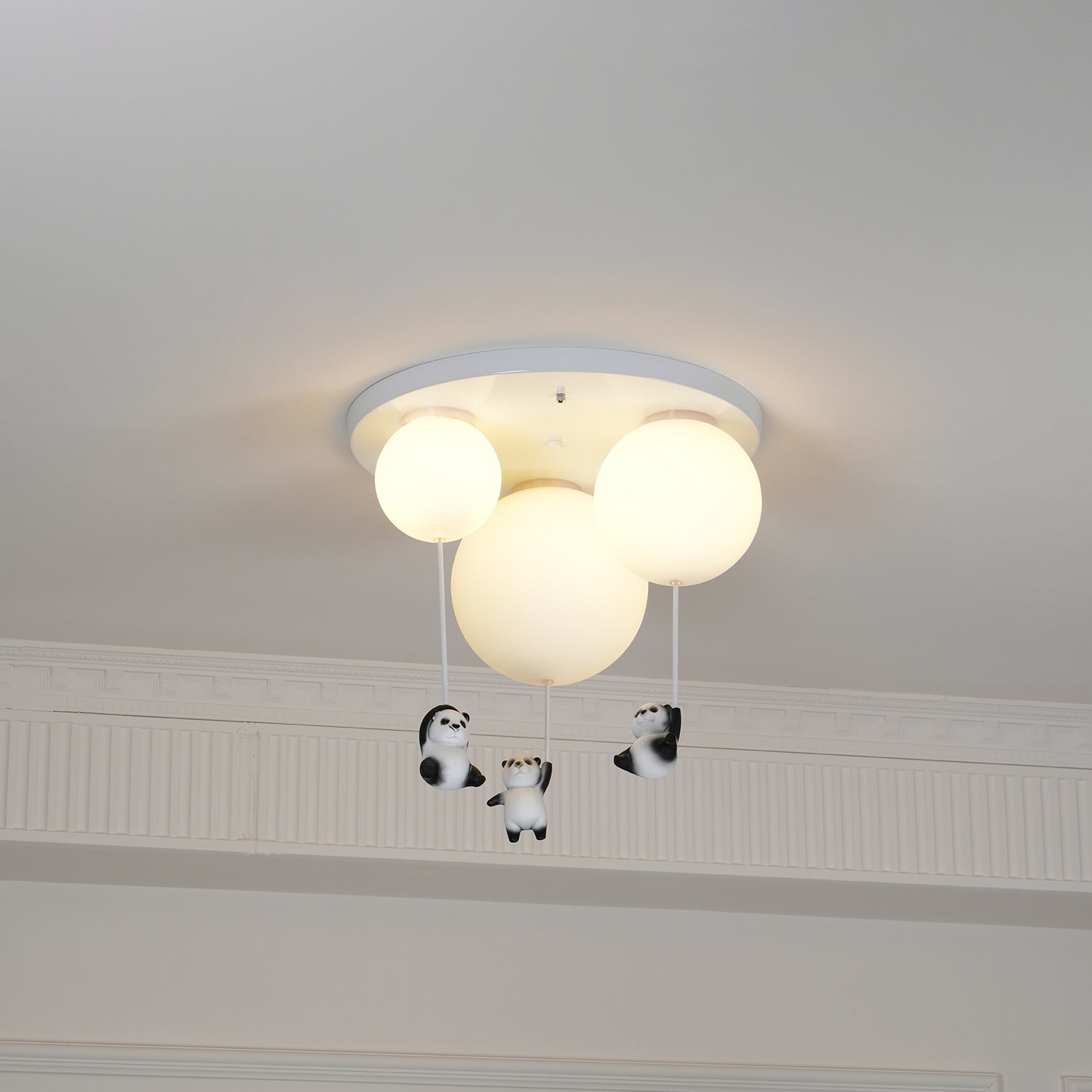 Aursilos Elegance Panda Glas-Deckenleuchte-Letslighting