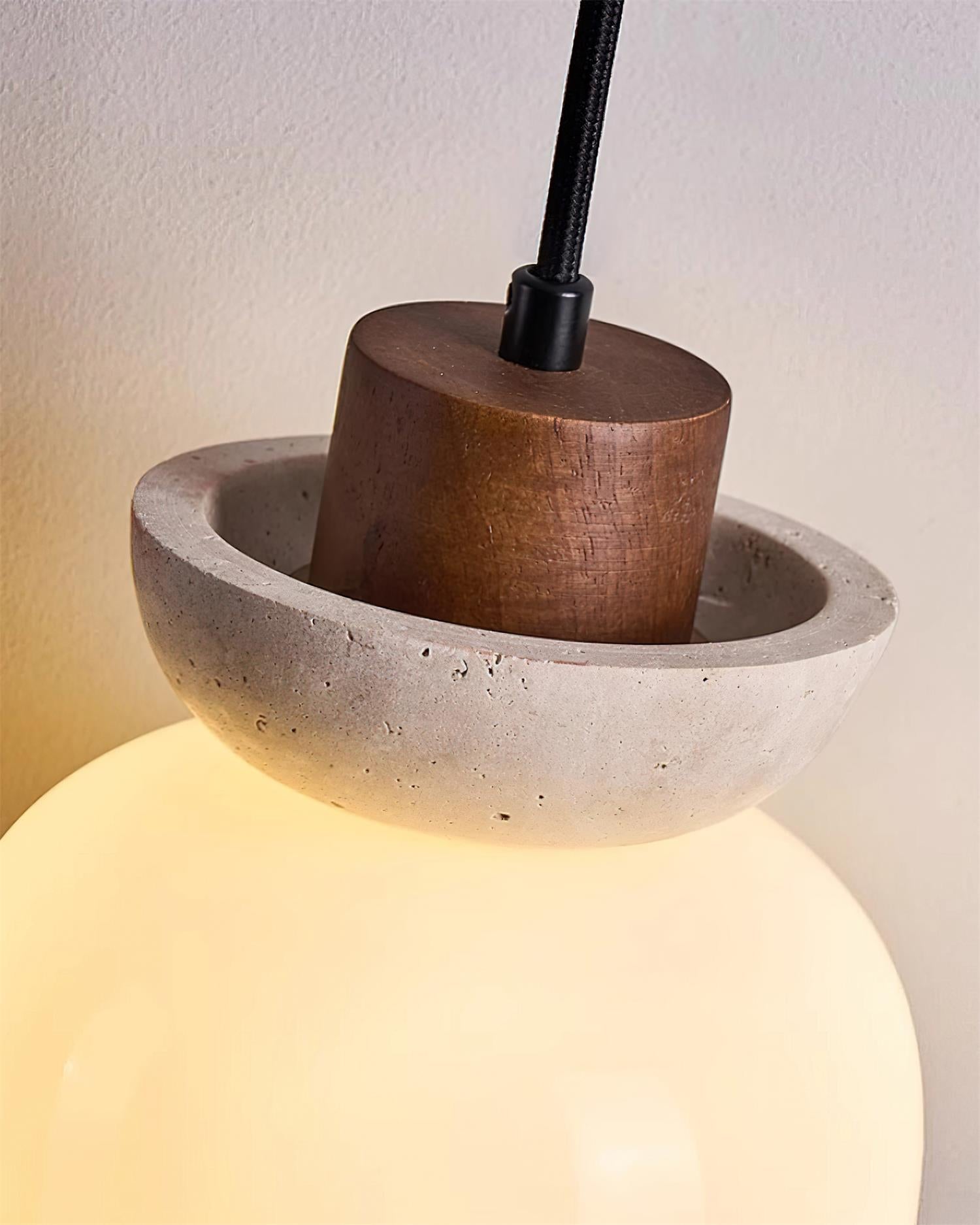 Ritta Travertine Dome Glass Pendant Light - Letslighting