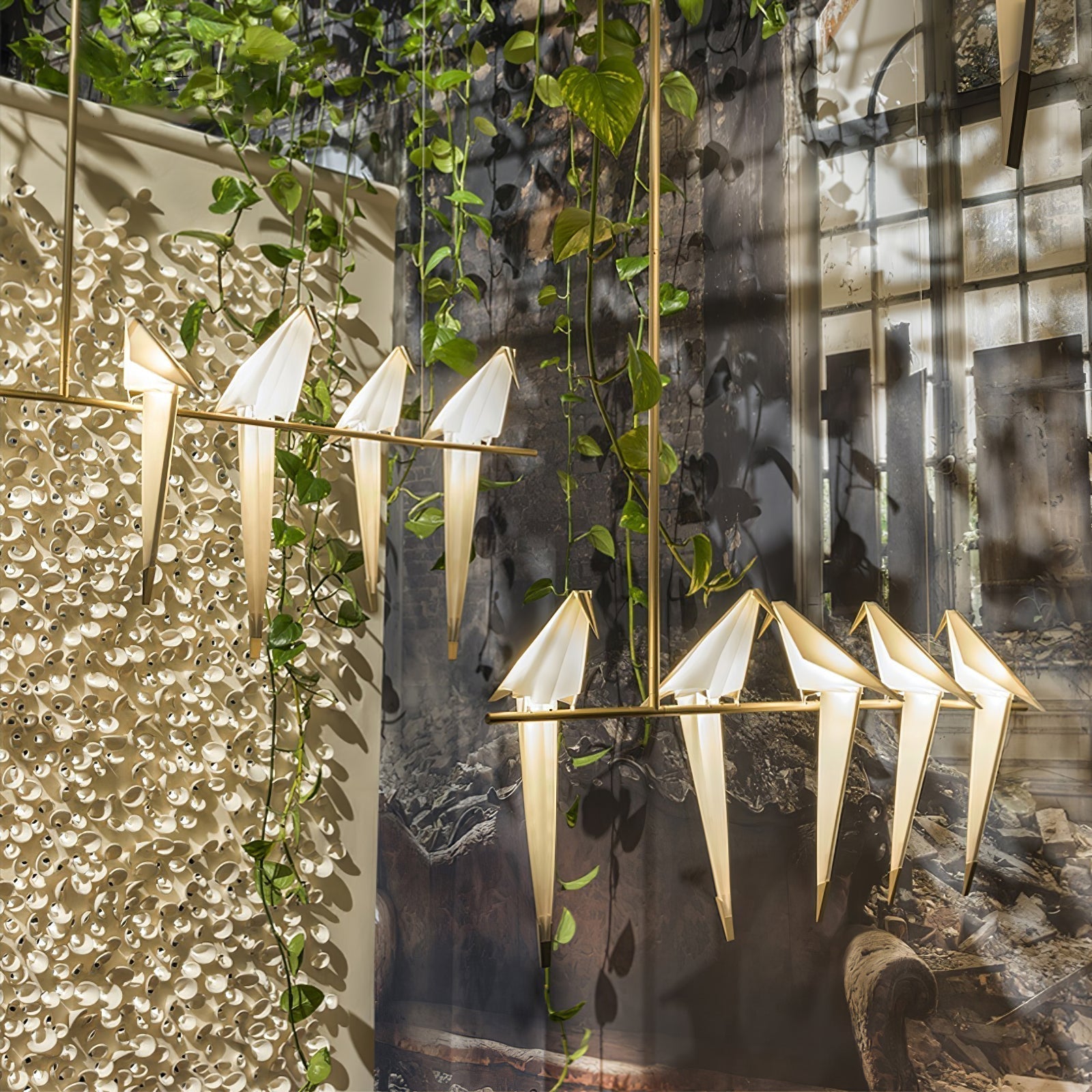 Paper Crane Bird LED Chandelier - Blowlighting