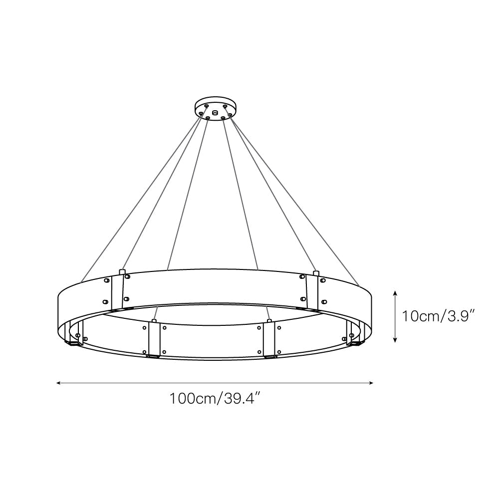 Parallel Eleganter Ring-Glas-Kronleuchter-Letslighting