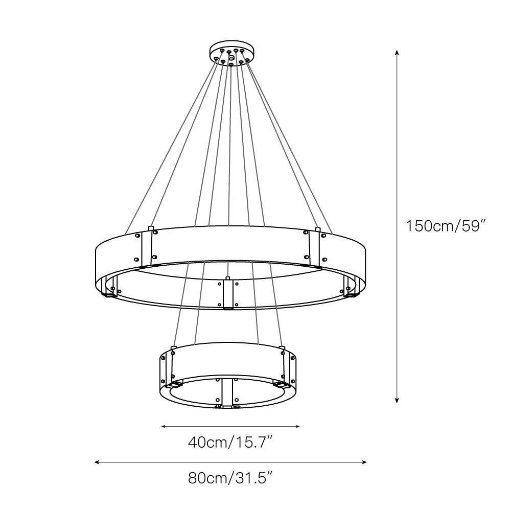 Parallel Eleganter Ring-Glas-Kronleuchter-Letslighting