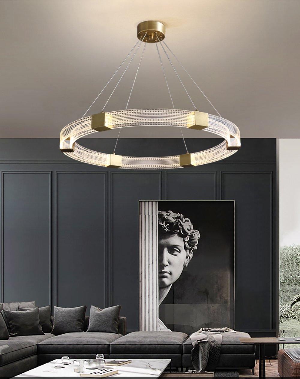 Eurdora Moderner Minimalistischer Ring-LED-Kronleuchter-Letslighting