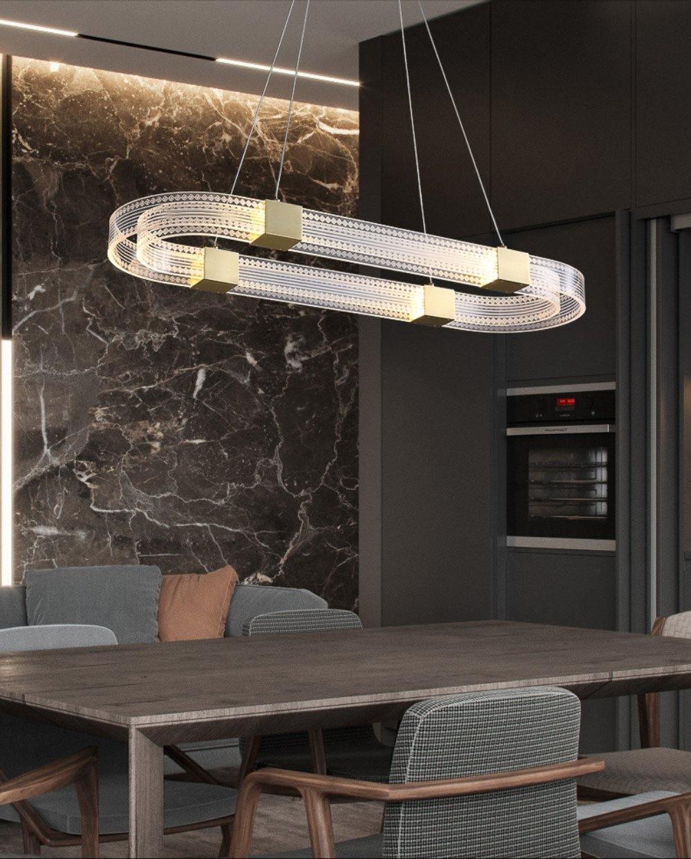 Eurdora Moderner Minimalistischer Ring-LED-Kronleuchter-Letslighting
