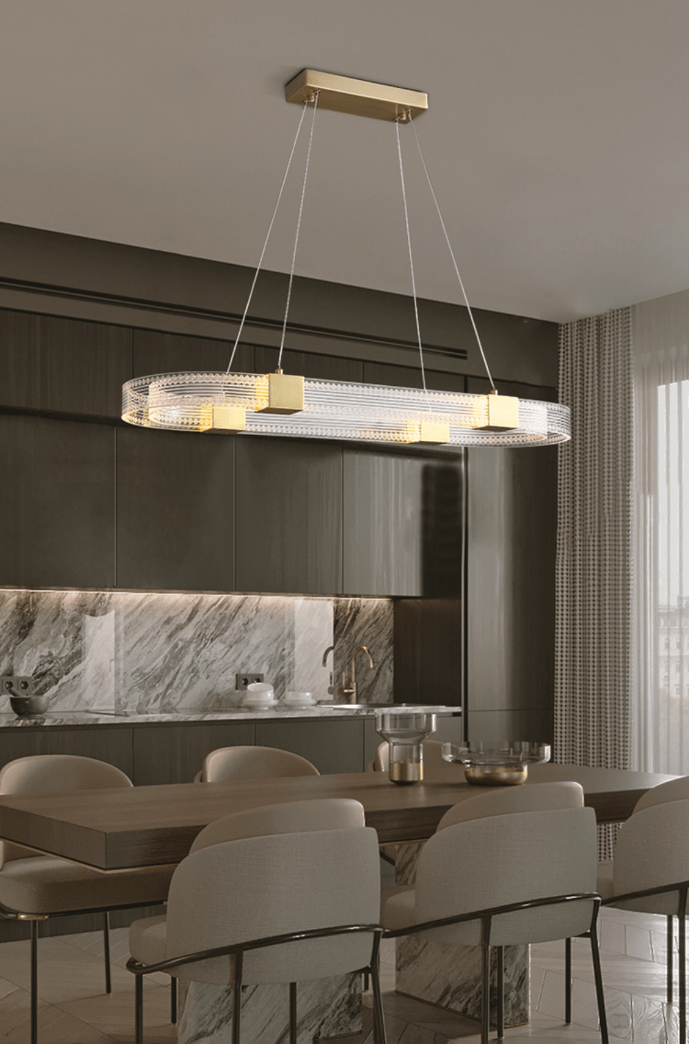 Eurdora Moderner Minimalistischer Ring-LED-Kronleuchter-Letslighting