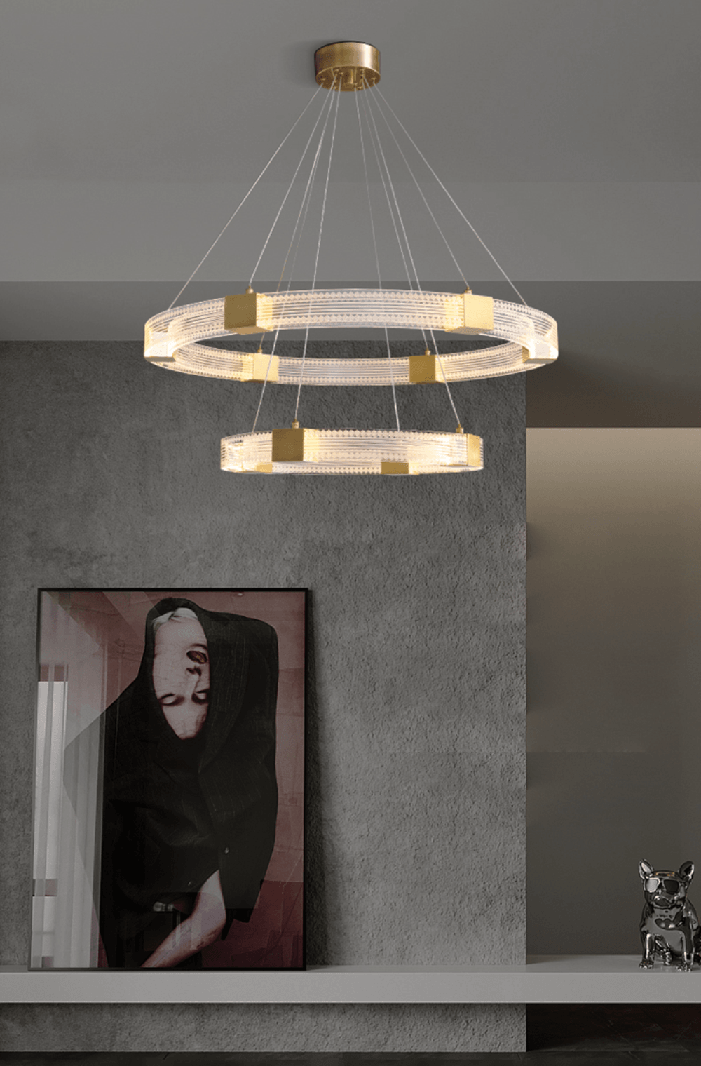 Eurdora Moderner Minimalistischer Ring-LED-Kronleuchter-Letslighting