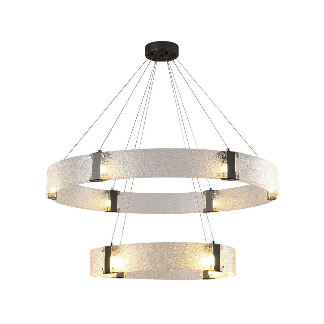 Parallel Eleganter Ring-Glas-Kronleuchter-Letslighting
