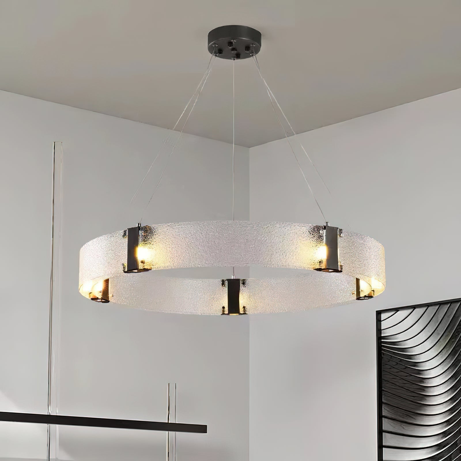 Parallel Eleganter Ring-Glas-Kronleuchter-Letslighting