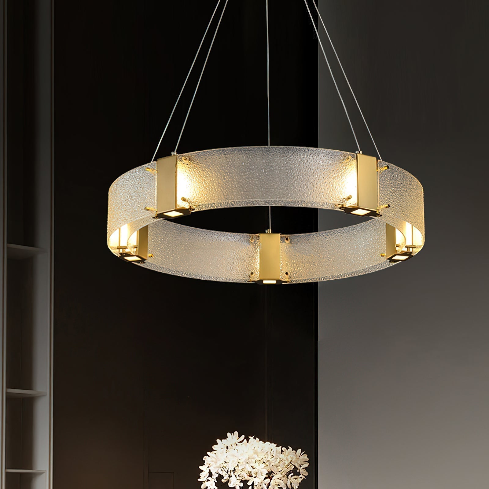 Parallel Eleganter Ring-Glas-Kronleuchter-Letslighting