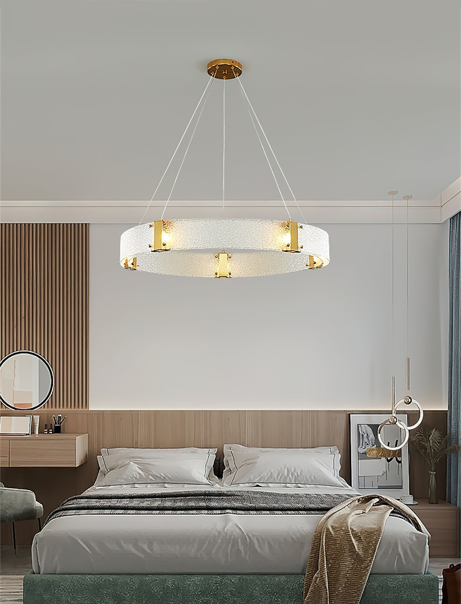 Parallel Eleganter Ring-Glas-Kronleuchter-Letslighting
