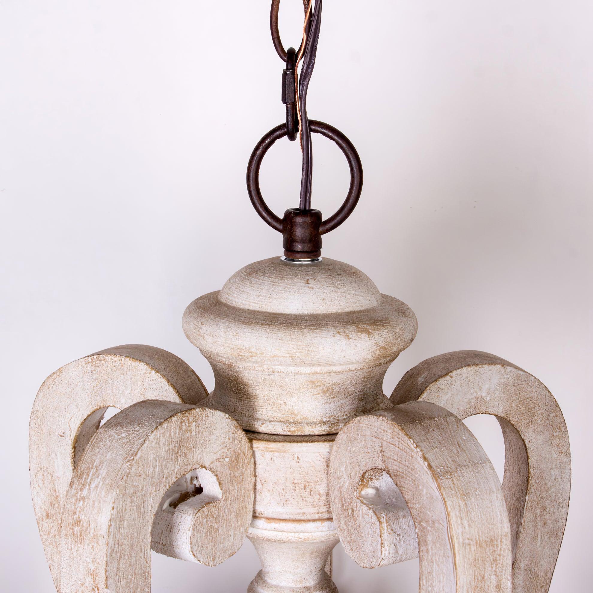 Lustra Kronleuchter Holz Kerzen Mid-Century-Letslighting
