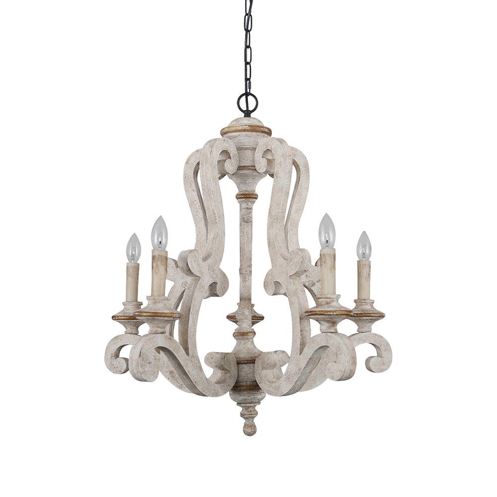 Lustra Kronleuchter Holz Kerzen Mid-Century-Letslighting