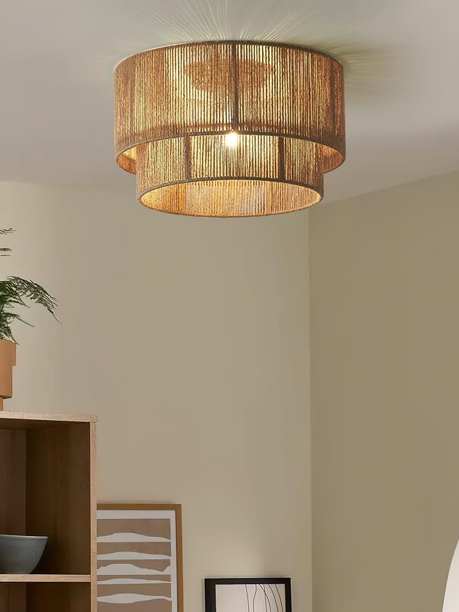 Casora Deckenleuchte Klassisch Naturseil-Letslighting
