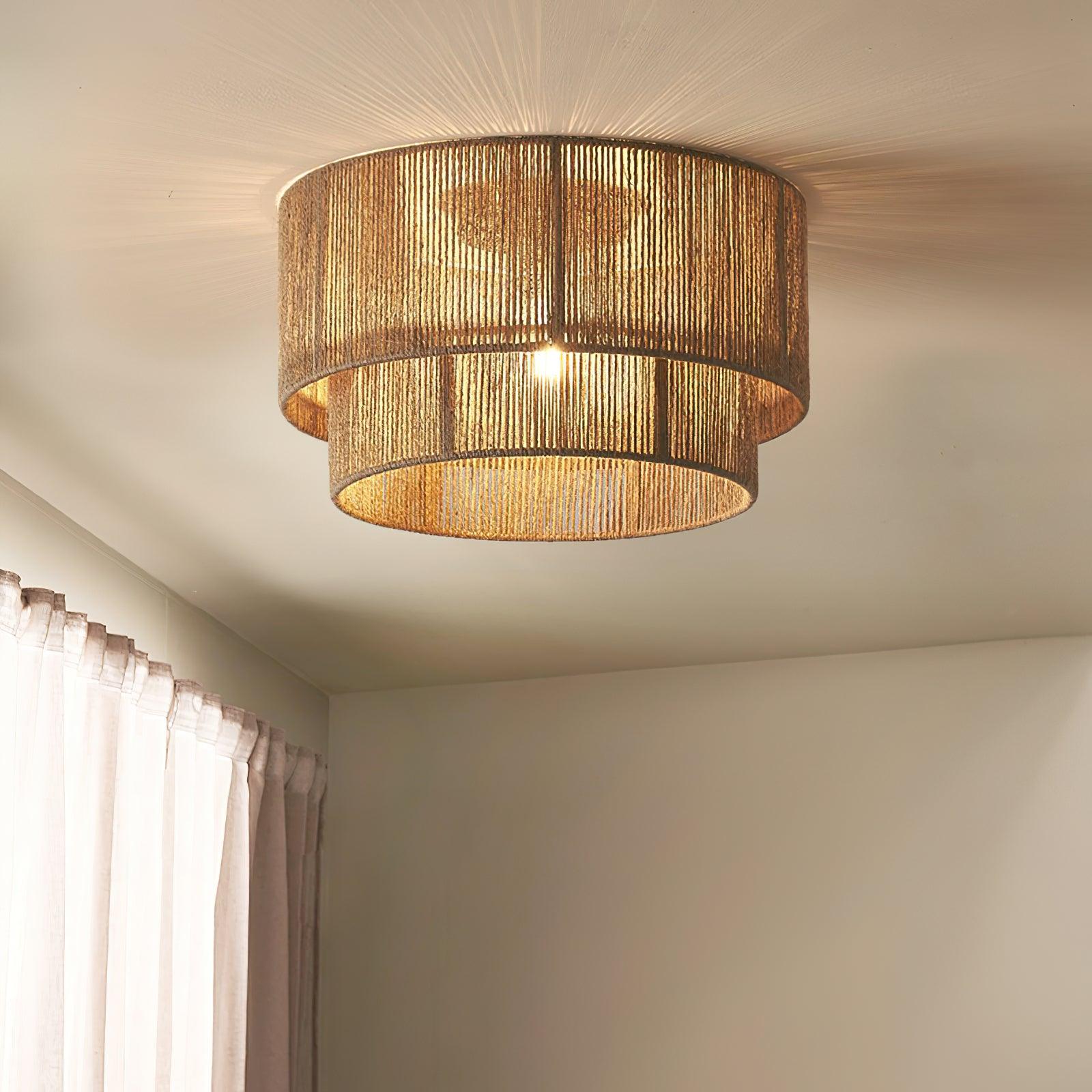 Casora Deckenleuchte Klassisch Naturseil-Letslighting