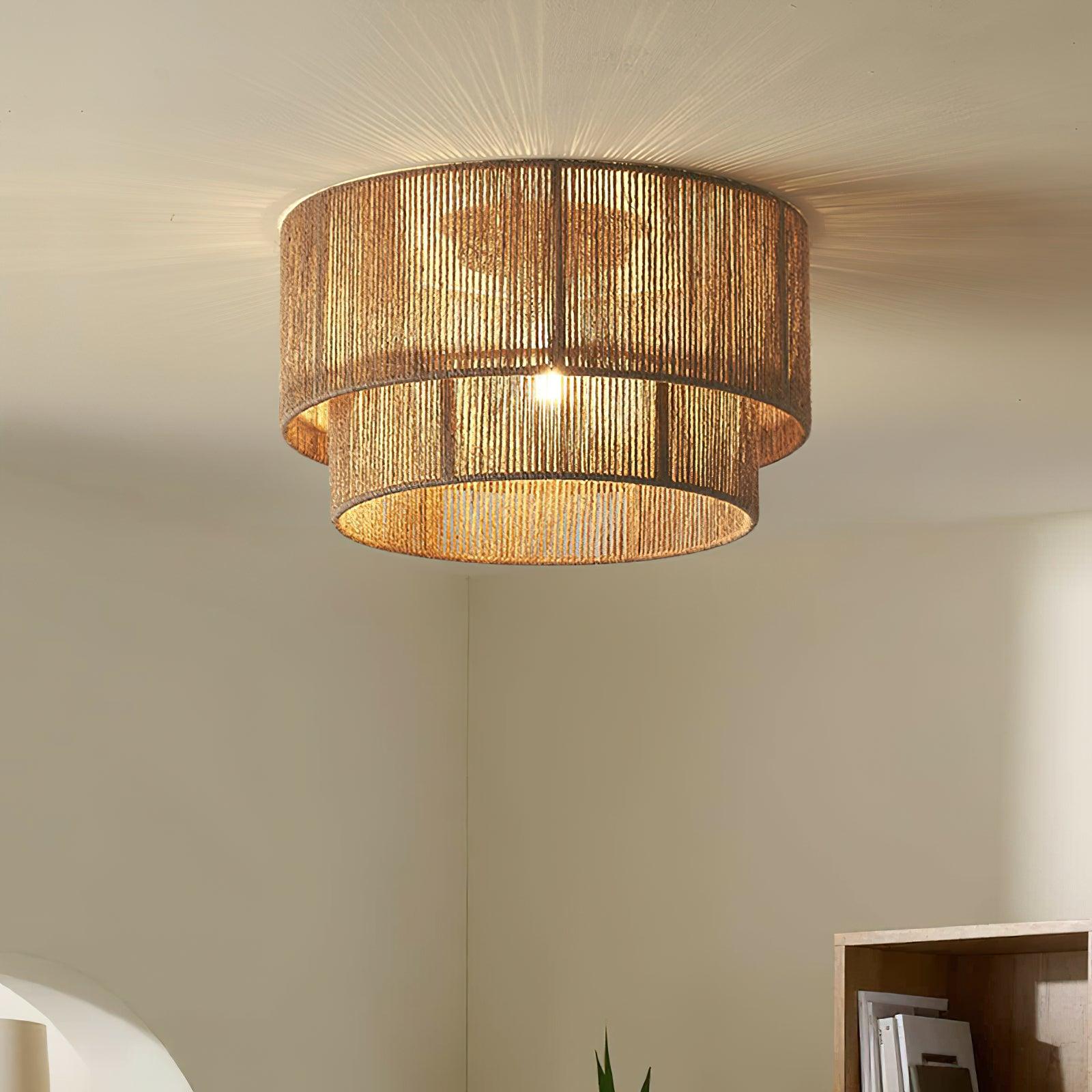 Casora Deckenleuchte Klassisch Naturseil-Letslighting