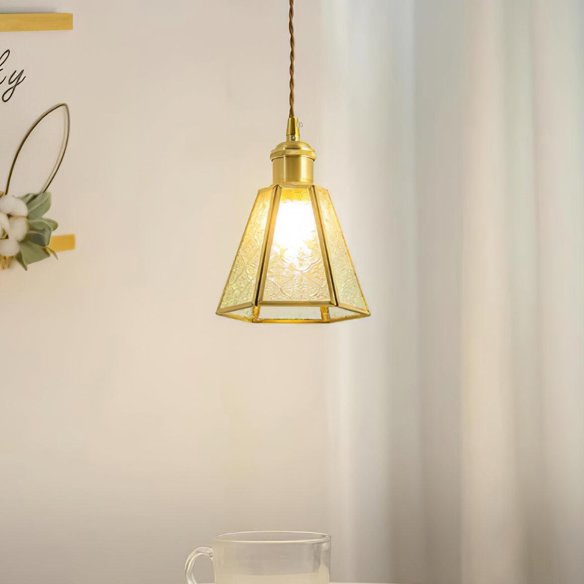 Elarace Elegante Pendelleuchte aus Messing und Glas-Letslighting