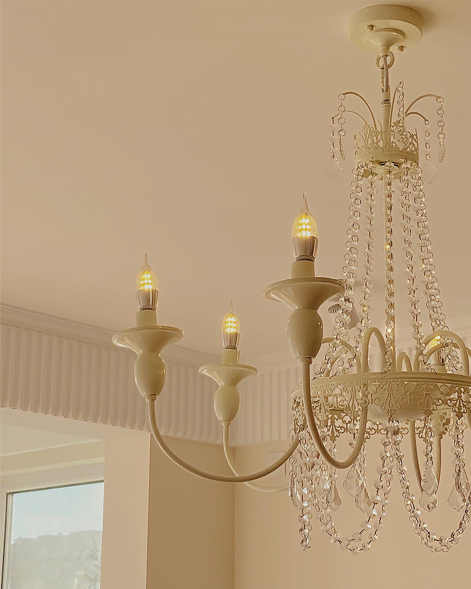 Lustra Kronleuchter Rosa Glas Elegant Wohnzimmer Schlafzimmer-Letslighting