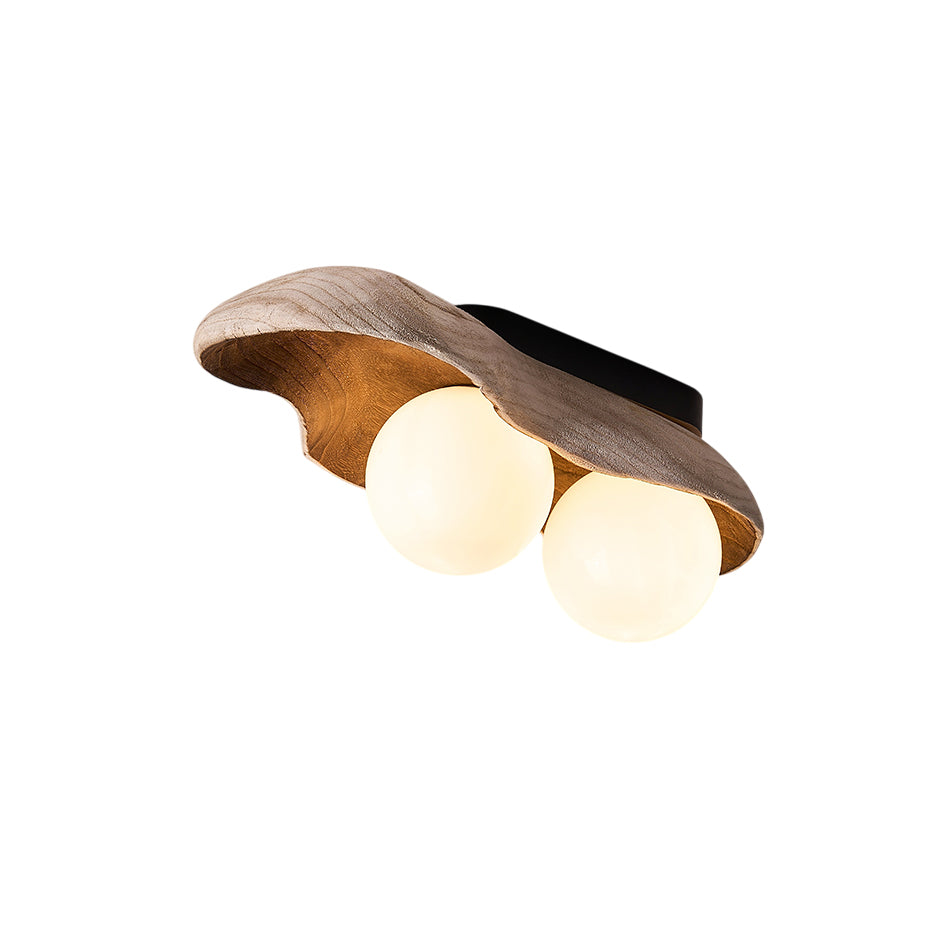 Ivaren Deckenleuchte aus Holz und Glas-Letslighting