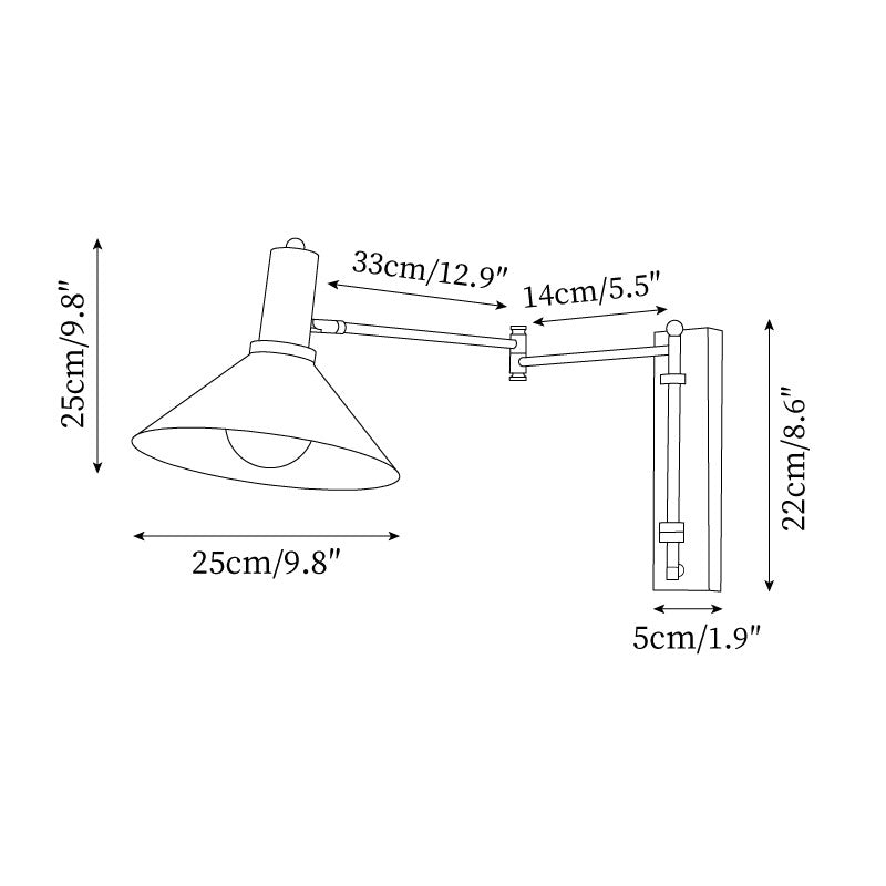 Wandleuchte Modern Verstellbar Metall Arm Rot Schirm Leselicht-Letslighting