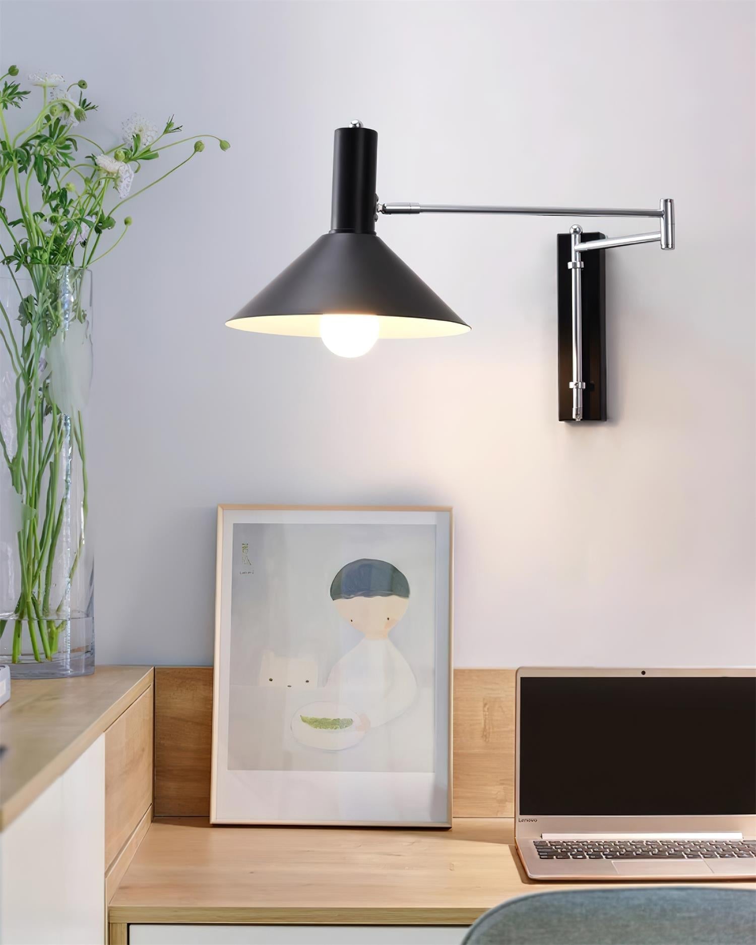 Wandleuchte Modern Verstellbar Metall Arm Rot Schirm Leselicht-Letslighting