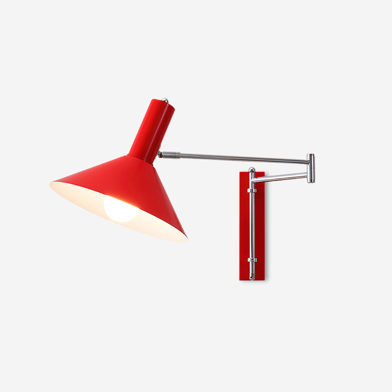 Wandleuchte Modern Verstellbar Metall Arm Rot Schirm Leselicht-Letslighting