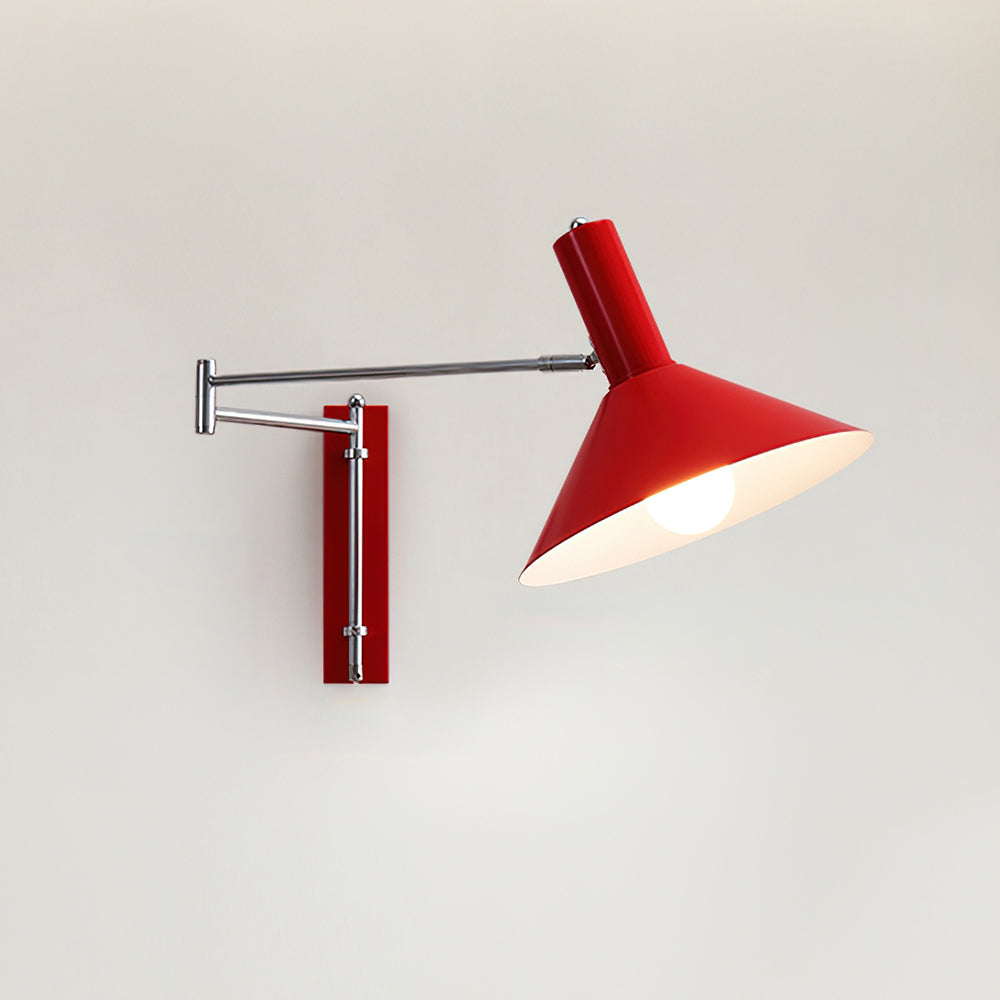 Wandleuchte Modern Verstellbar Metall Arm Rot Schirm Leselicht-Letslighting