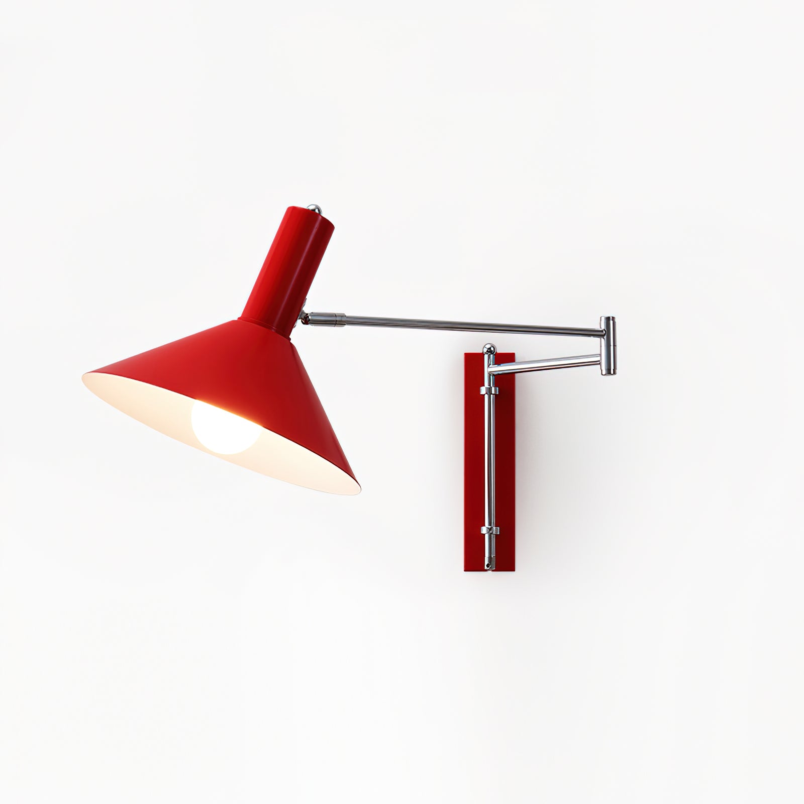 Wandleuchte Modern Verstellbar Metall Arm Rot Schirm Leselicht-Letslighting