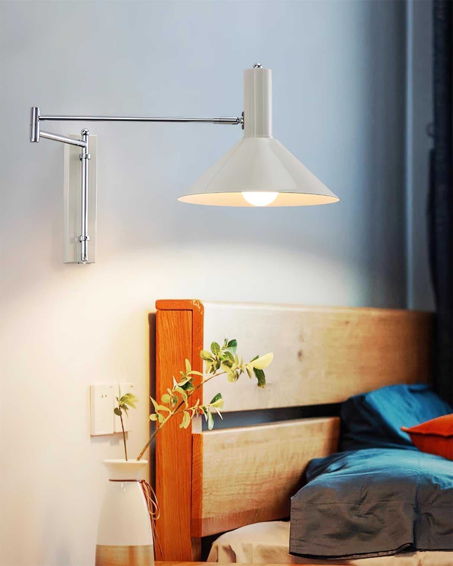 Wandleuchte Modern Verstellbar Metall Arm Rot Schirm Leselicht-Letslighting