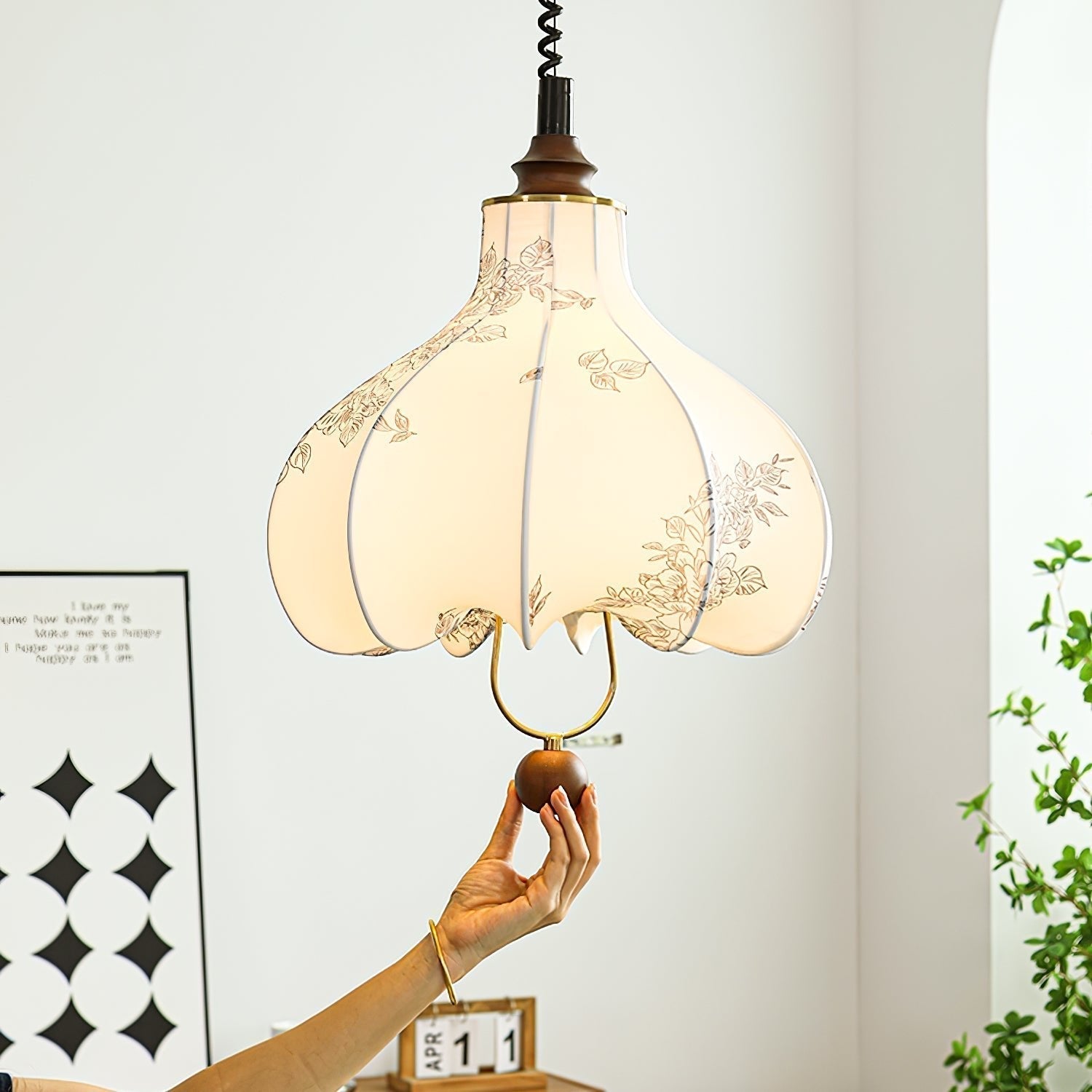 Lustra Pendelleuchte Birne Stoff Laterne für Wohnzimmer-Letslighting