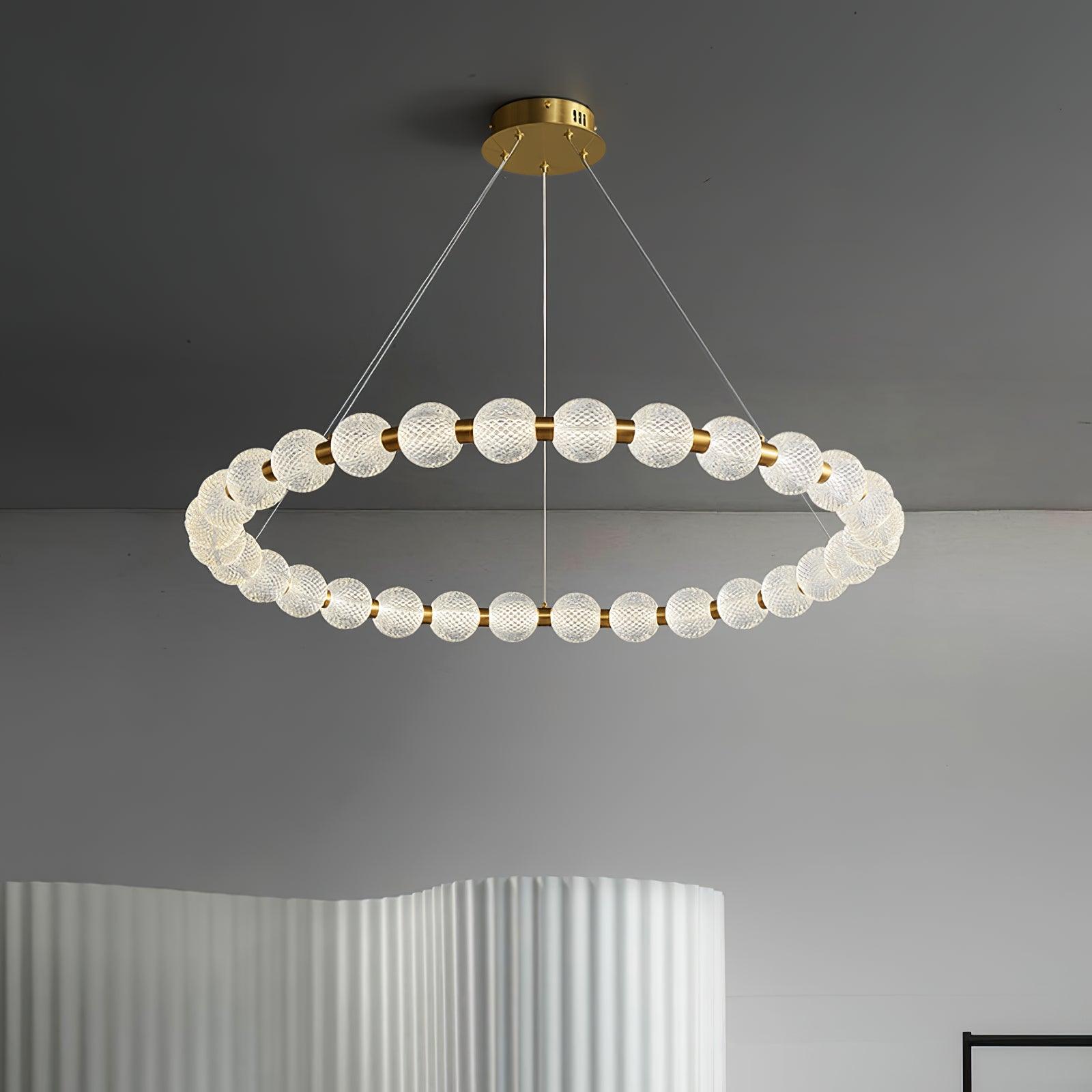 Lustra Kronleuchter Perle Gold Ring Elegant-Letslighting