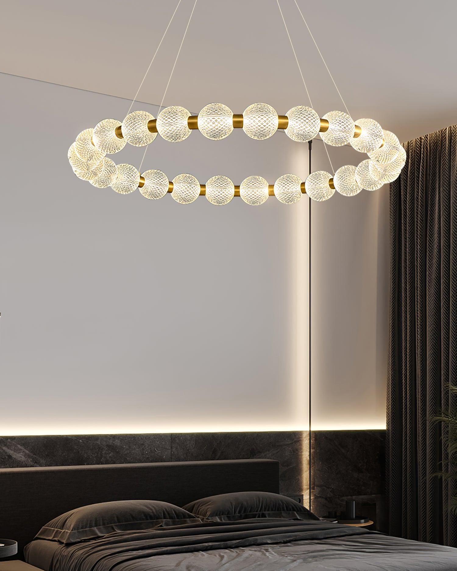 Lustra Kronleuchter Perle Gold Ring Elegant-Letslighting