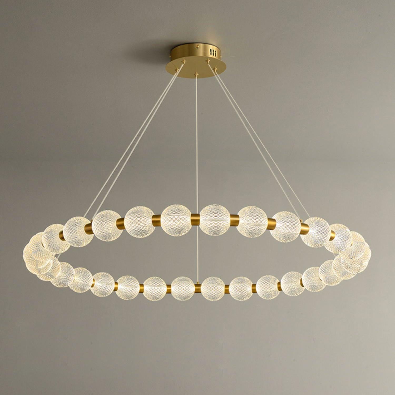 Lustra Kronleuchter Perle Gold Ring Elegant-Letslighting