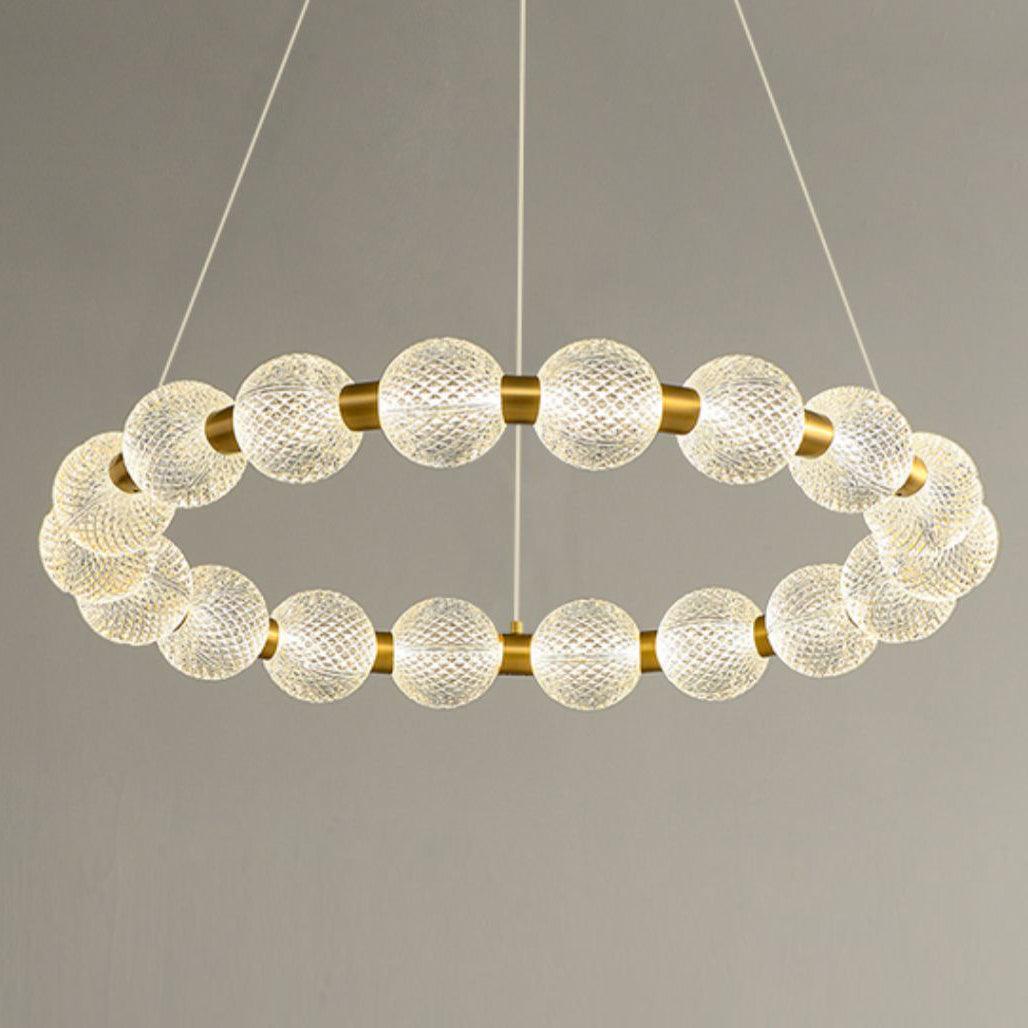 Lustra Kronleuchter Perle Gold Ring Elegant-Letslighting