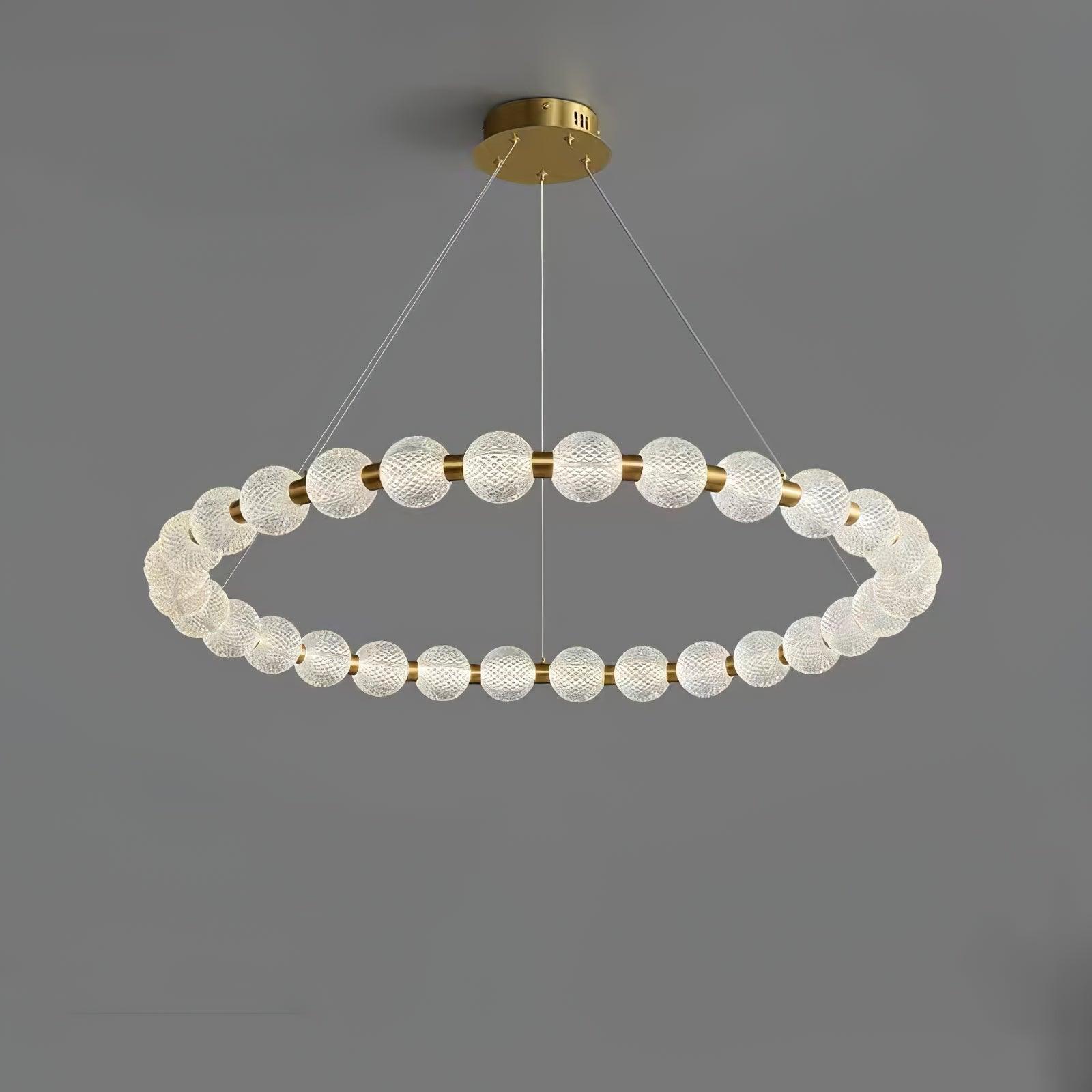 Lustra Kronleuchter Perle Gold Ring Elegant-Letslighting