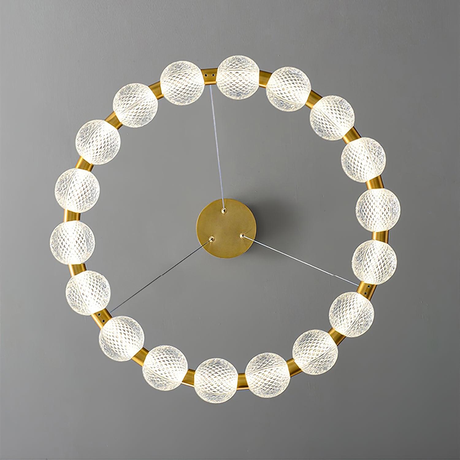 Lustra Kronleuchter Perle Gold Ring Elegant-Letslighting