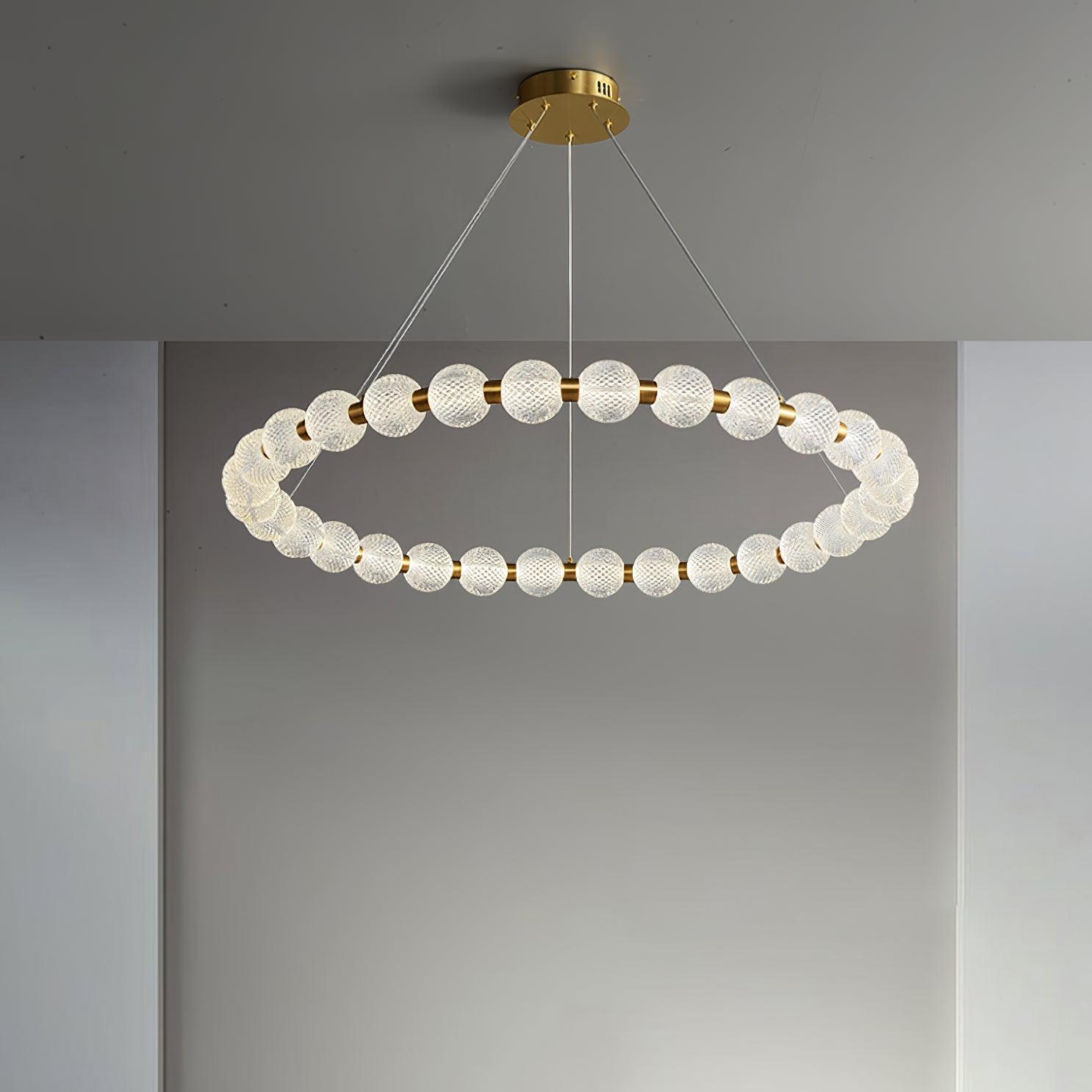Lustra Kronleuchter Perle Gold Ring Elegant-Letslighting