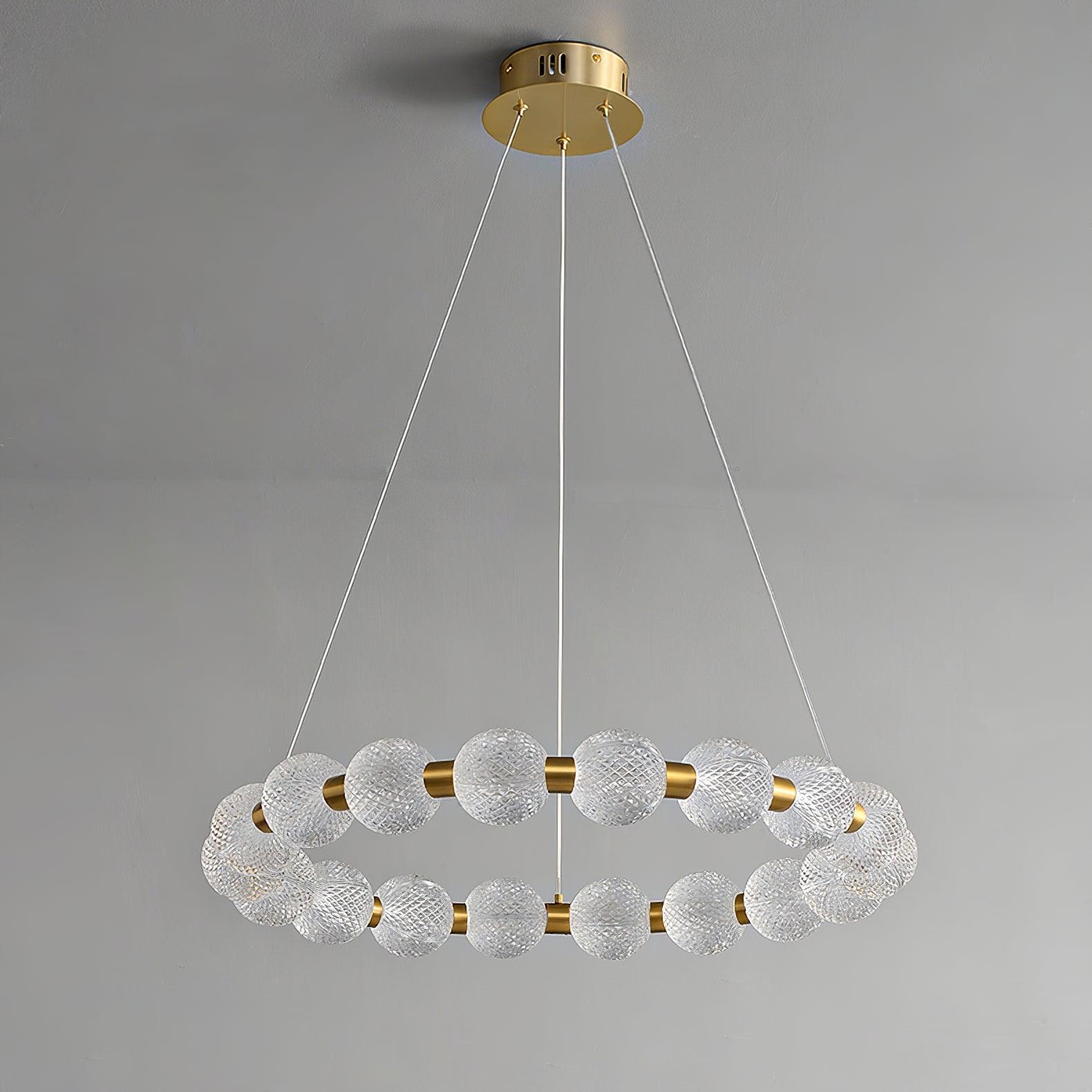 Lustra Kronleuchter Perle Gold Ring Elegant-Letslighting